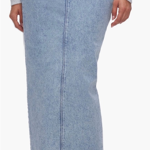 Good American Blue A-Line Denim Skirt Sz 10 - Picture 3 of 5